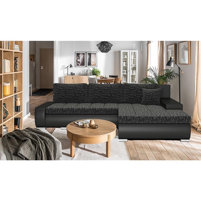 Ecksofa Toscania nevada 10 + soft schwarz