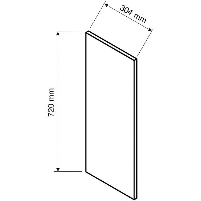 Seitenplatte Kate 720x304 grau matt