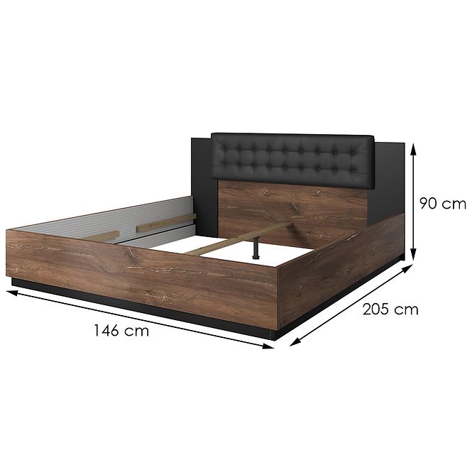 Bett 140/200 Sigma 30 Eiche flagstaf dunkel