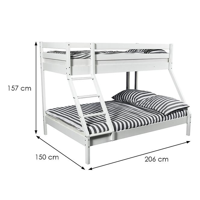 Bett aus buche Mike 200x90/140 white