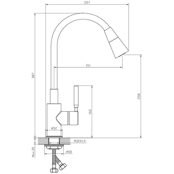 Spültischmischer elastisch Twist Schwarz