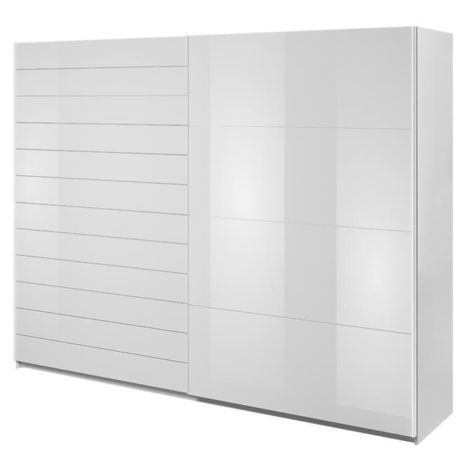 Schrank Galaxy 2D 69 weiß/weißes Glas