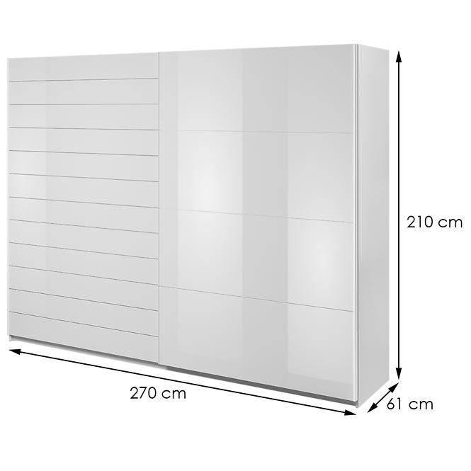 Schrank Galaxy 2D 69 weiß/weißes Glas