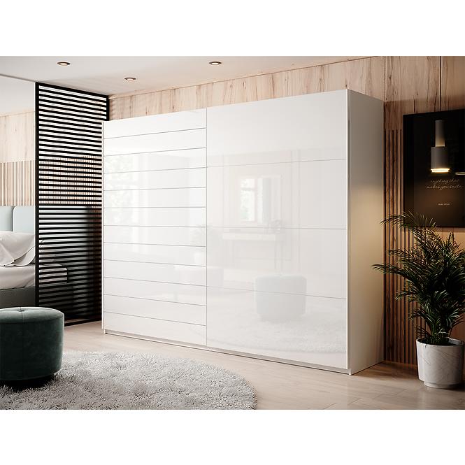 Schrank Galaxy 2D 69 weiß/weißes Glas