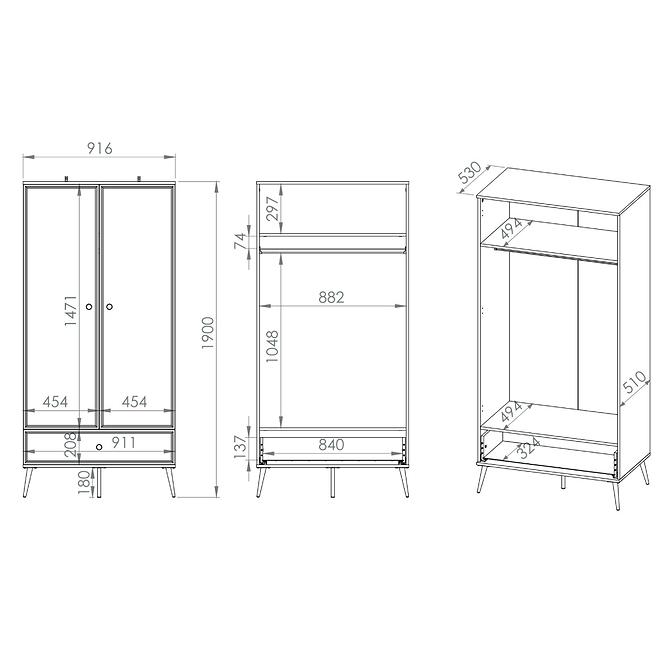 Schrank Goldin 01 weiß