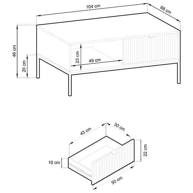 Couchtisch Nova L104 grau