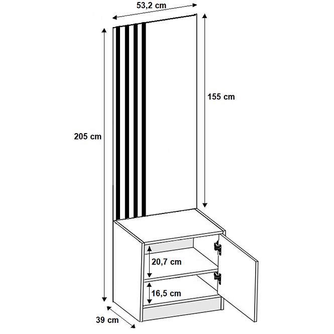 Garderobe Roj SDS53+PP53+SZ1D weiß