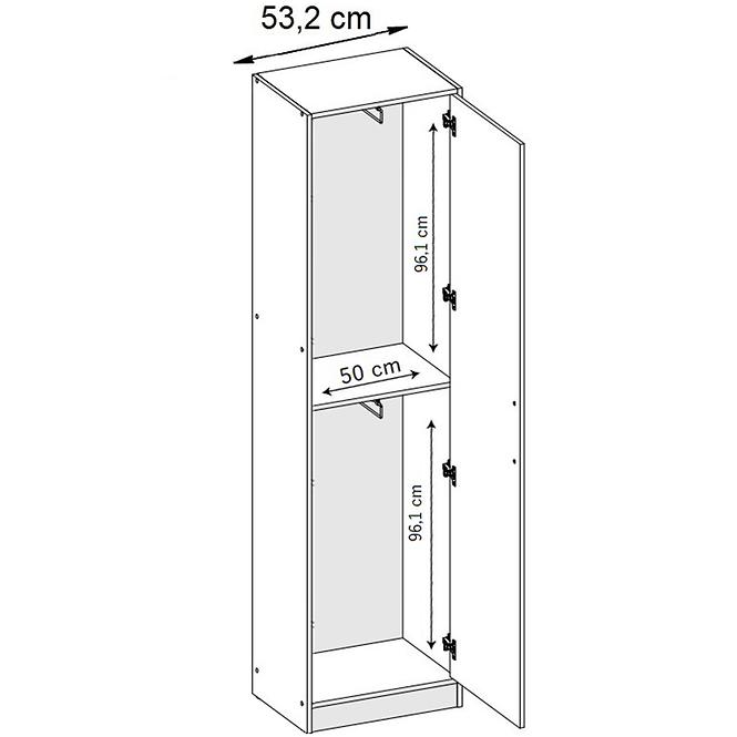 Garderobe Roj SDS53+PP53+SZ1D weiß