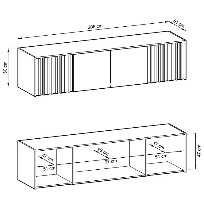 Schrankverlängerung Nelly 4d grau/artisan