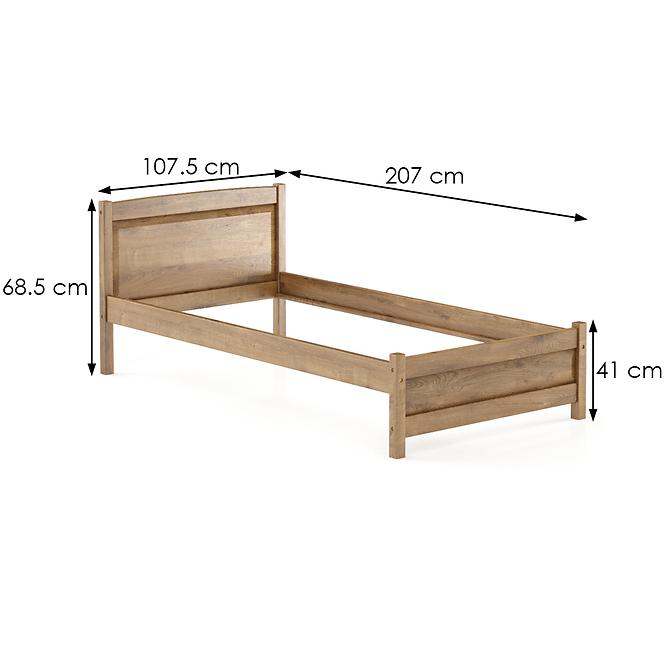 Bett aus kiefernholz LK125–100x200 eiche