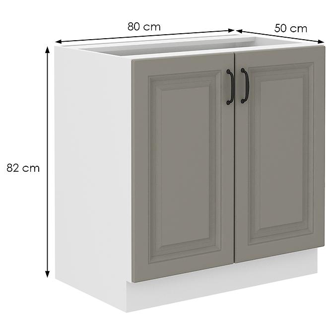 Küchenschrank Stilo claygrey/weiß 80D 2F BB