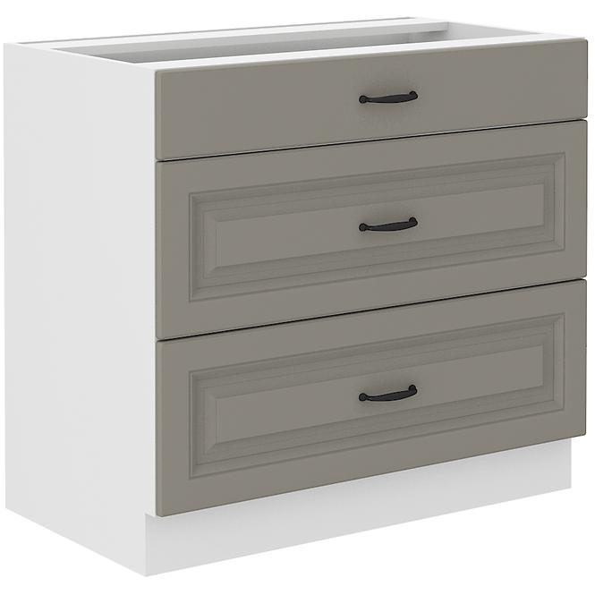 Küchenschrank Stilo claygrey/weiß 80D 3S BB