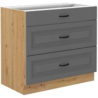 Küchenschrank Stilo dustgrey/artisan 80D 3S BB