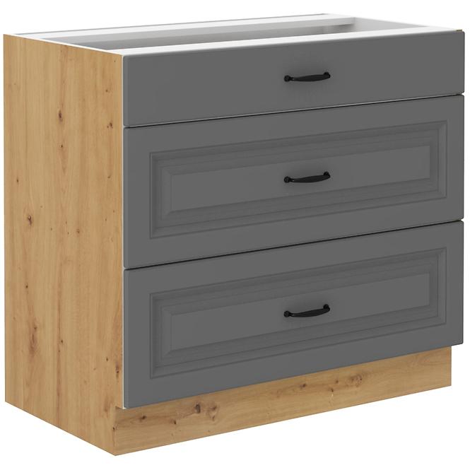 Küchenschrank Stilo dustgrey/artisan 80D 3S BB