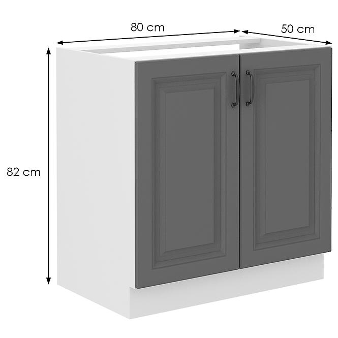 Küchenschrank Stilo dustgrey/weiß 80ZL 2F BB