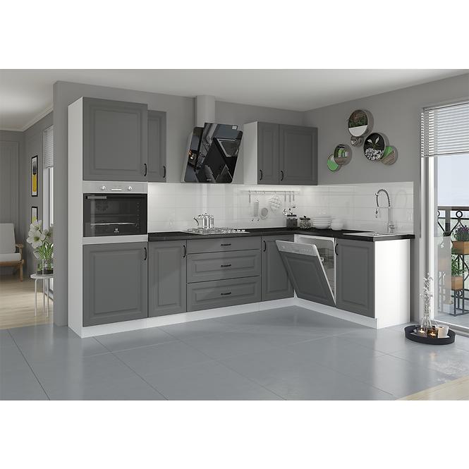 Türen für Einbauspülmaschine Küchenschrank Stilo dustgrey/weiß 713x596