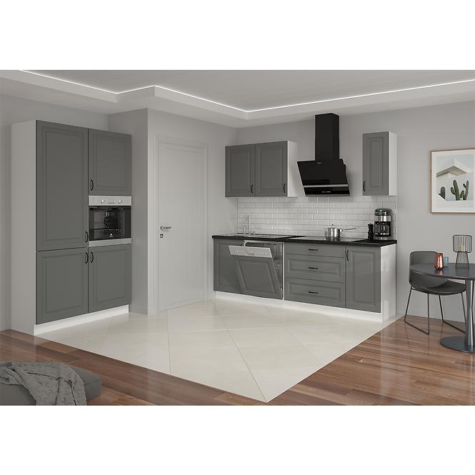 Türen für Einbauspülmaschine Küchenschrank Stilo dustgrey/weiß 570x596