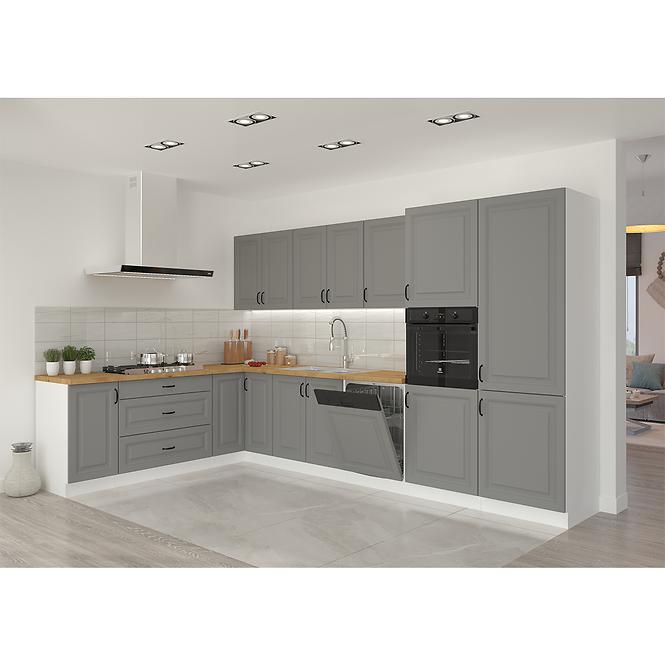 Türen für Einbauspülmaschine Küchenschrank Stilo dustgrey/weiß 570x596