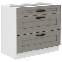 Küchenschrank Luna claygrey/weiß 80D 3S BB