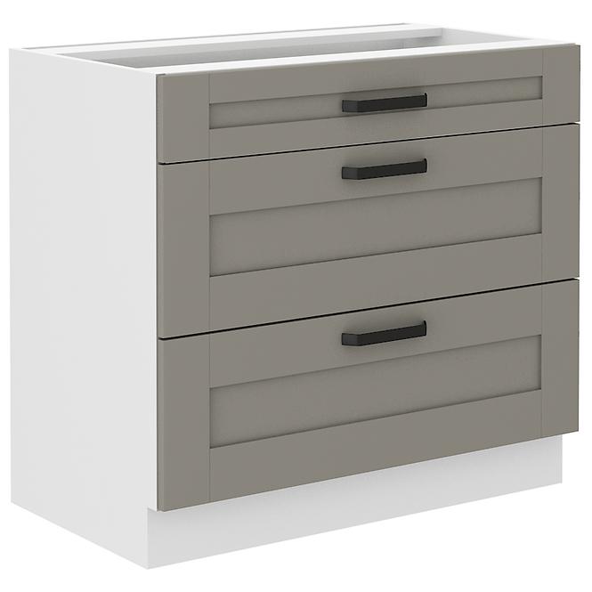 Küchenschrank Luna claygrey/weiß 80D 3S BB