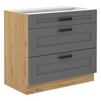 Küchenschrank Luna dustgrey/artisan 80D 3S BB