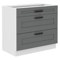 Küchenschrank Luna dustgrey/weiß 80D 3S BB