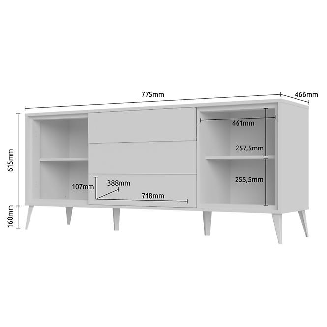 Kommode VidaK23 pacific walnut/crystal white