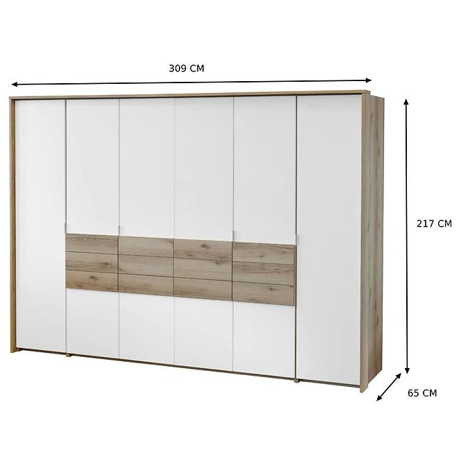 Schrank Panama 310 Eiche grand/Weiß