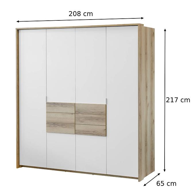 Schrank Panama 205 Eiche grand/Weiß