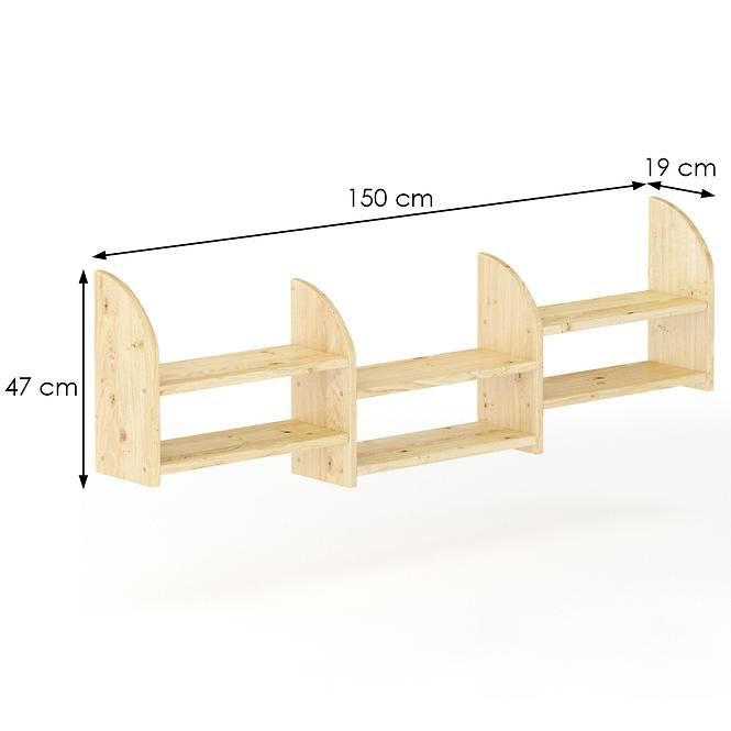 Regal kiefer PK101-150x47x19 natürliche