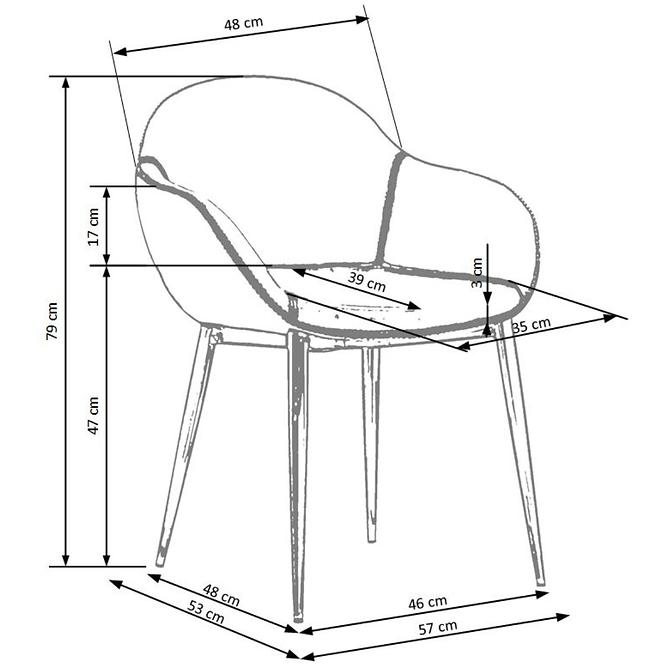 Stuhl K304 Ökoleder/Chrom dunkelgrau/Braun