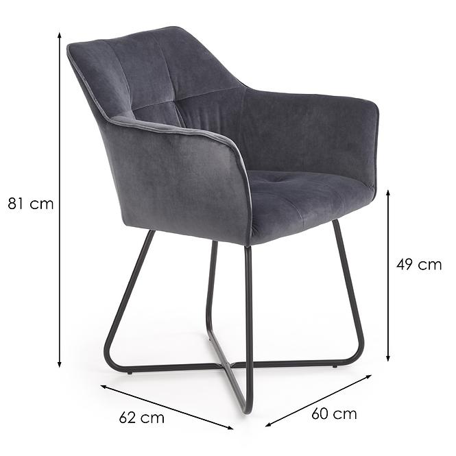 Stuhl K377 Stoff velvet/Metall Grau