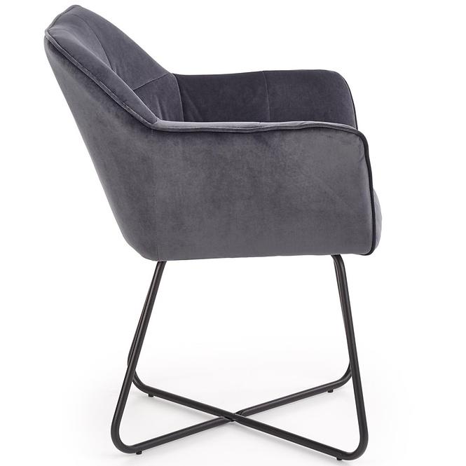 Stuhl K377 Stoff velvet/Metall Grau