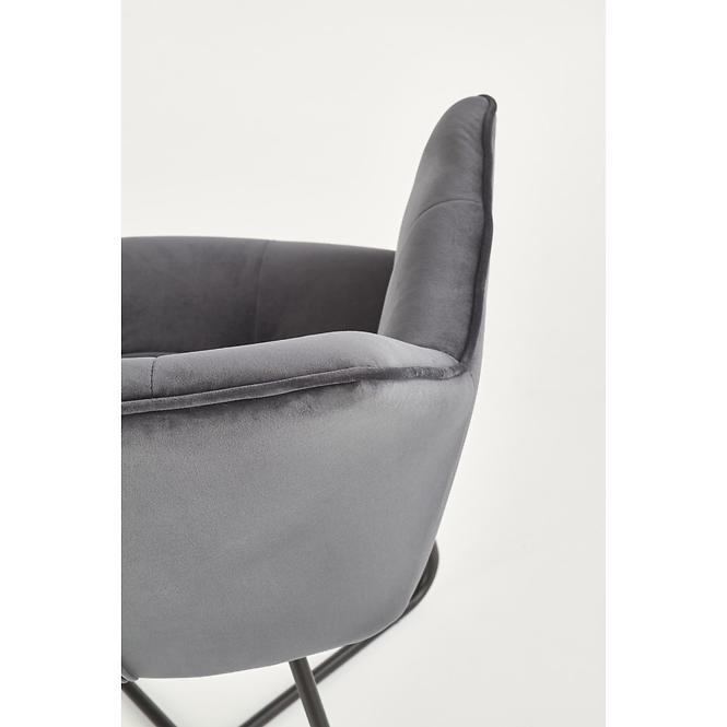 Stuhl K377 Stoff velvet/Metall Grau