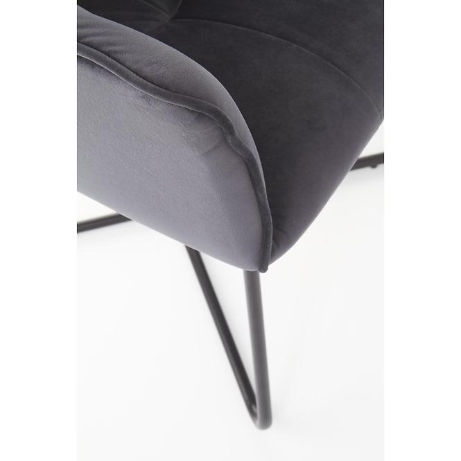 Stuhl K377 Stoff velvet/Metall Grau