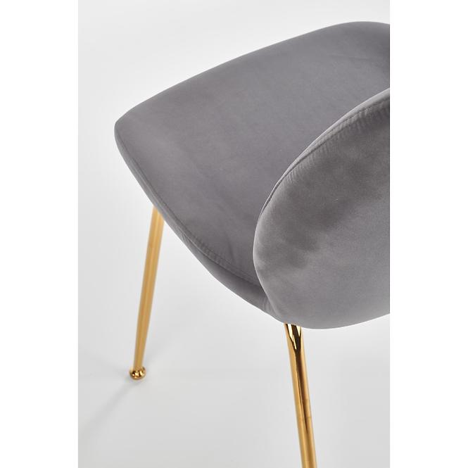 Stuhl K381 Stoff velvet/Chrom Grau/Gold