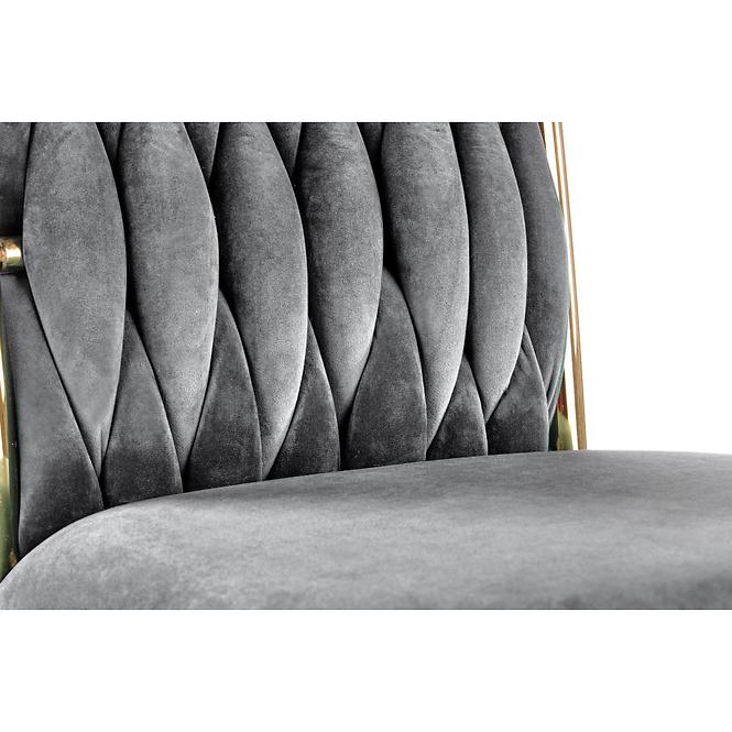 Stuhl K436 Stoff velvet/Chrom Grau/Gold