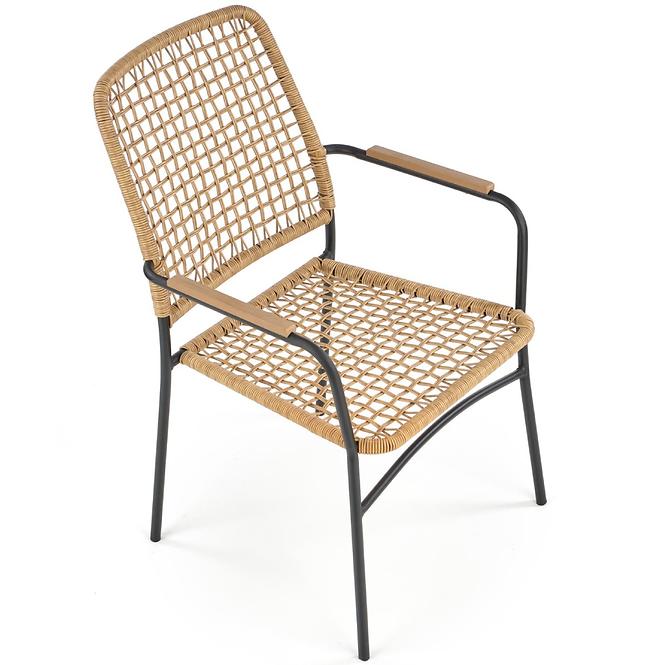 Stuhl K457 Rattan/Metall Natural/Schwarz