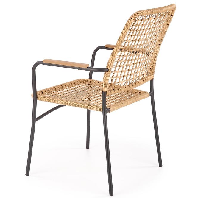 Stuhl K457 Rattan/Metall Natural/Schwarz