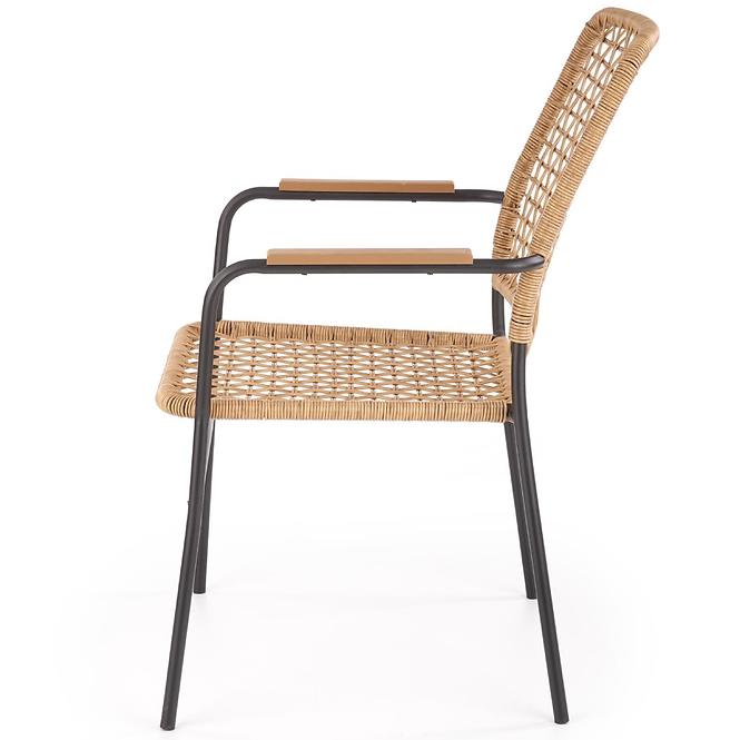 Stuhl K457 Rattan/Metall Natural/Schwarz