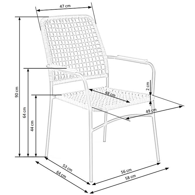 Stuhl K457 Rattan/Metall Natural/Schwarz