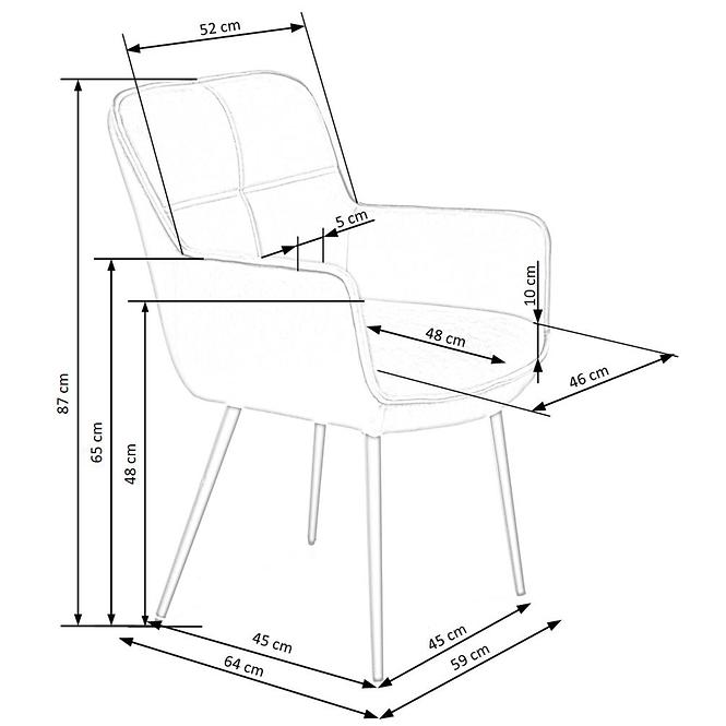 Stuhl K463 Stoff velvet/Metall dunkelgrün