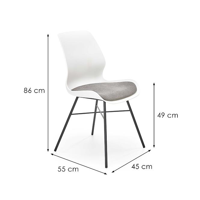 Stuhl K488 Stoff/Poliprop./Metall Weiß/Grau