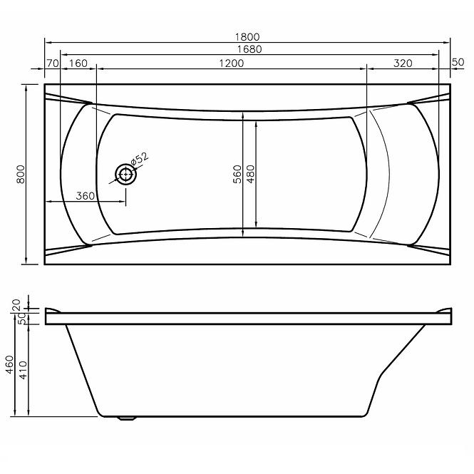 Badewanne Balt 180x80