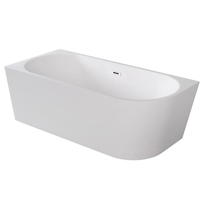 Frei stehende Eck-Badewanne Zoya 170/80 L + Click-Clack mit rechteckigem Überlauf Slim Chrom