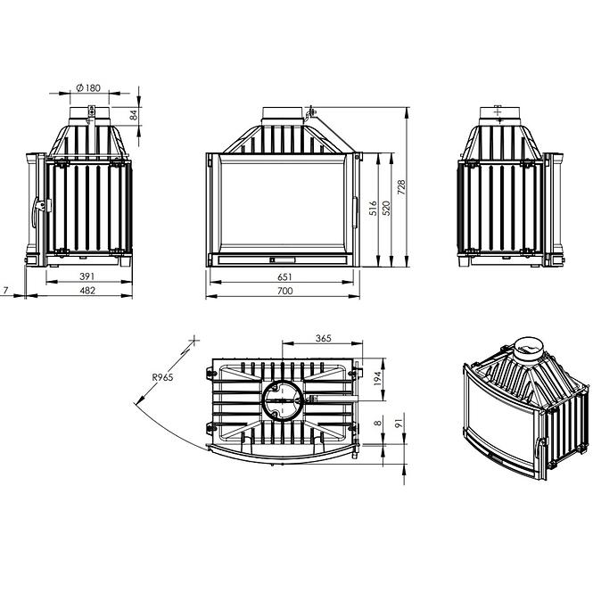 Kamineinlage Falcon 14kW