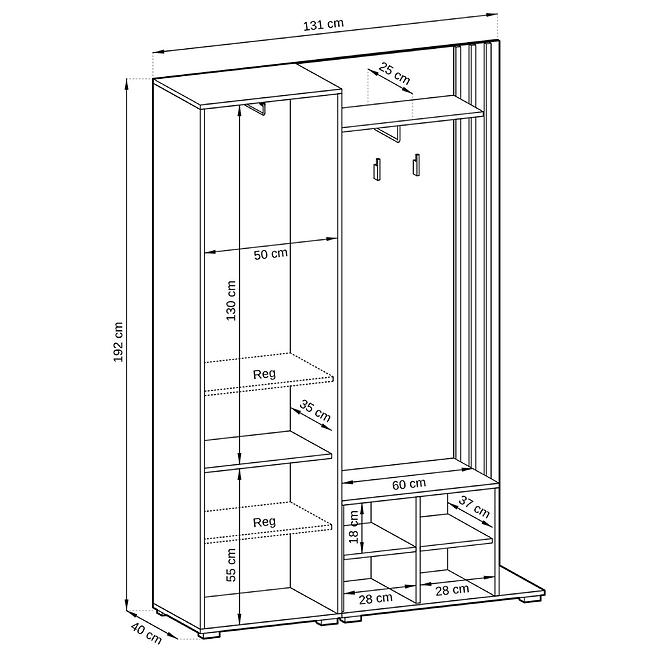 Garderobe Nelly Weiß/ eiche artisan