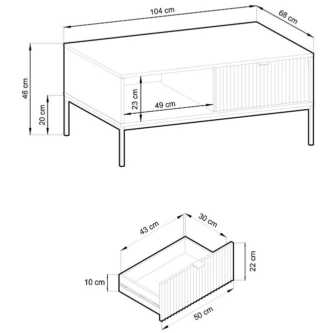 Couchtisch Nova L104 Weiß