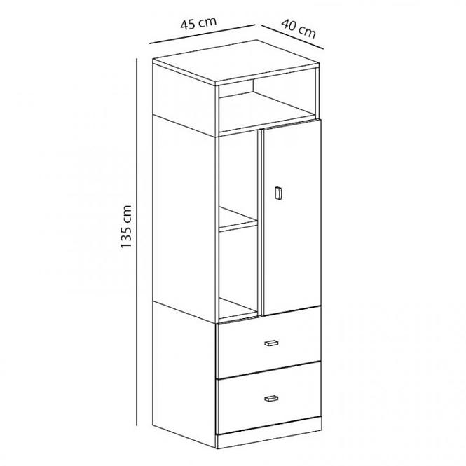 Regal Mobi 45cm Weiß/Türkis