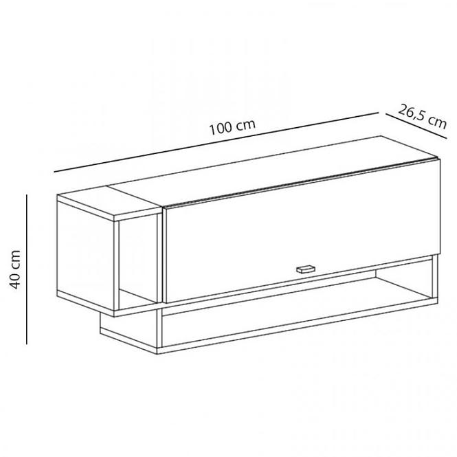 Hängeschrank Mobi 100cm Weiß/Türkis